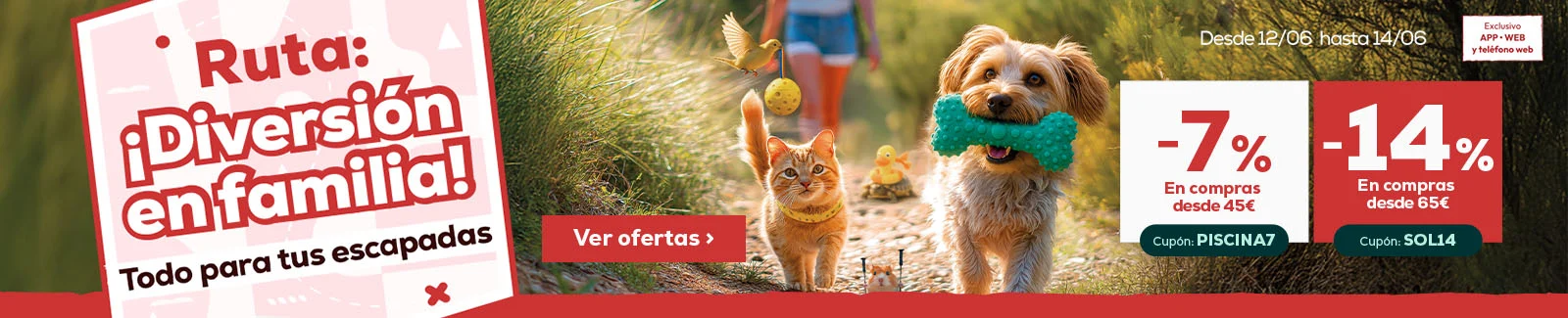 14% descuento en compras superiores a 65€ y 7% descuento en compras superiores a 45€
