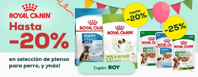 Royal Canin: Hasta -20% en selección de pienso para perro, y -25% en selección de packs de húmedo para perro 24uds