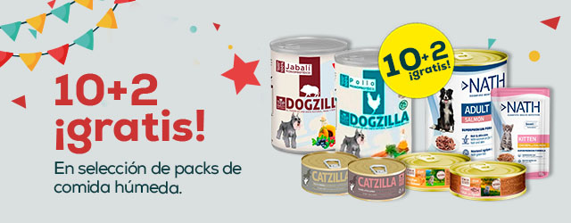 Snacks marcas exclusivas: 10 + 2 gratis en packs de 12 unidades de comida húmeda de las marcas Nath, True Origins Pure, Catzilla y Dogzilla