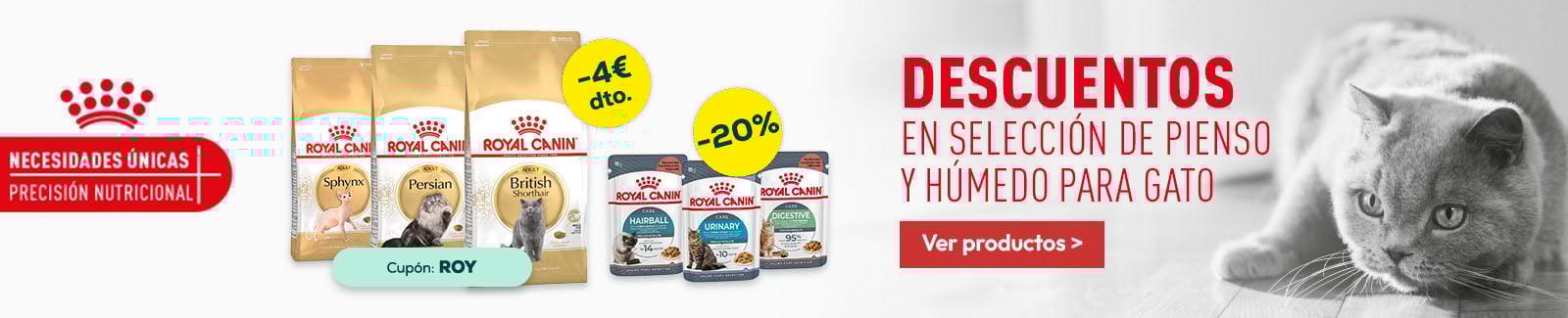 Royal Canin: -4&euro; en selecci&oacute;n de pienso para gato 2 kg, y -20% en selecci&oacute;n de packs de h&uacute;medo para gato 24 x 85 g