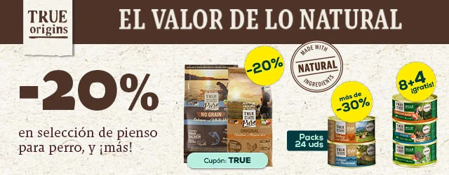 True Origins: -20% en selección de pienso para perro, hasta -33% en selección de packs de húmedo para perro 24 x 185 g.