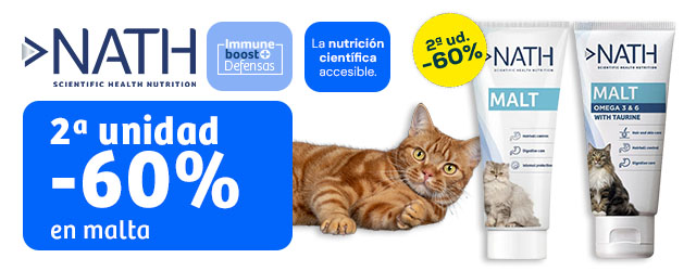 Nath: -60% en 2ª unidad en malta para control de bolas de pelo con Omega 3&6 100 g  para gato 250ml