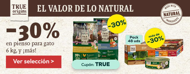 Mes de True Origins: -30% en pienso para gato 6 kg, y más de 30% en selección de packs de húmedo para gato