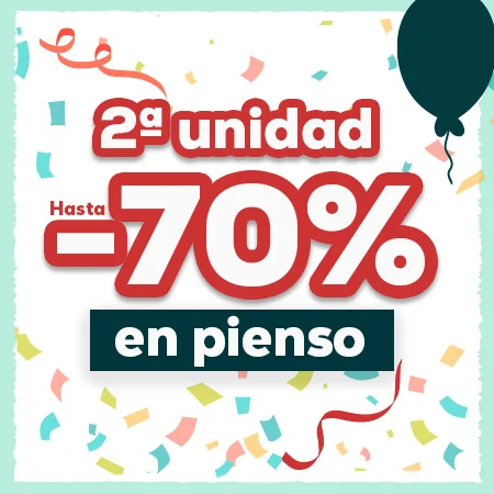 Hasta -70% en la 2ª unidad en selección de pienso