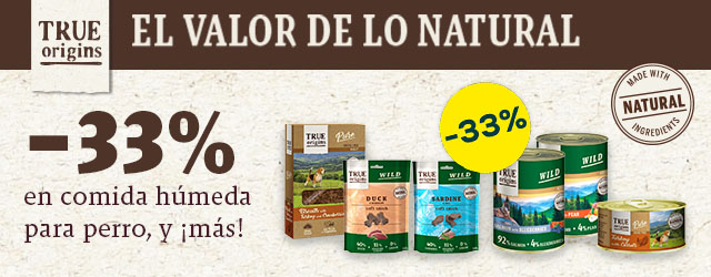 True Origins: -33% en selección de packs de húmedo y snacks para perro