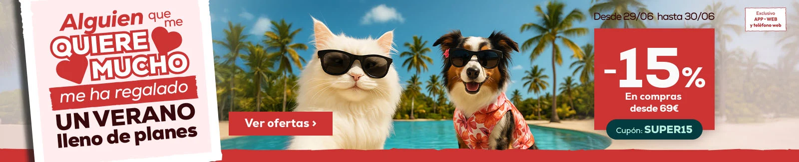 15% descuento en compras superiores a 69€