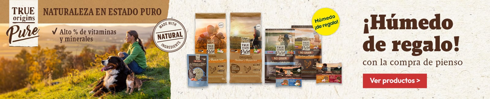 True Origins Pure: Hasta 6 bolsitas de regalo con selecci&oacute;n de pienso