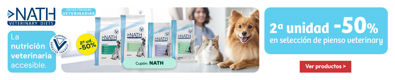 Nath Veterinary Diet: -50% en la 2&ordf; unidad de selecci&oacute;n de pienso