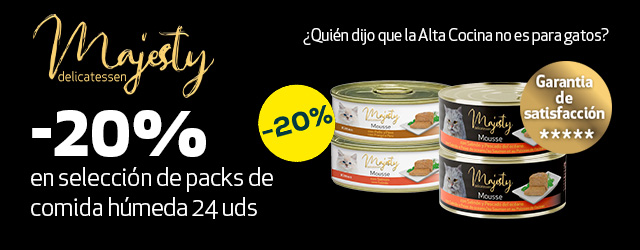Majesty: -20% en packs de comida húmeda 24 uds