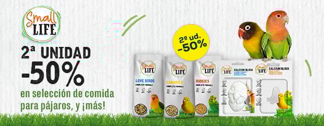 Small Life: -50% en la 2ª unidad en selección de comida y calcio para pájaro y roedor
