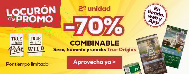 True Origins: -70% en la 2ª unidad de pienso, húmedo y snacks