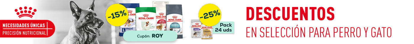 Royal Canin: -15% en selección de pienso, y -25% en selección de packs de húmedo