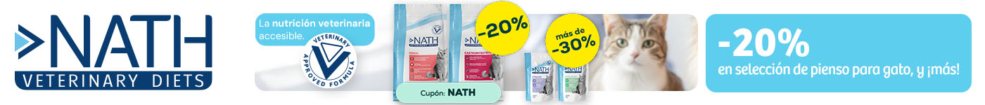 Nath: -20% en selección de pienso para gato, y más de -30% en selección packs de húmedo para gato 48 uds.