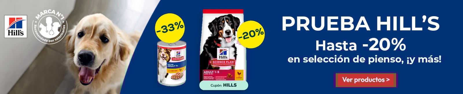 Hill's: -20% en selección de pienso para perro, y más de -30% en selección de packs de húmedo para perro Hill's: -20% en selección de pienso para perro, y más de -30% en selección de packs de húmedo para perro
