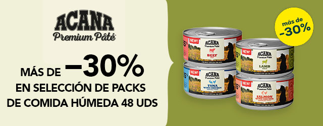 Acana: más de  -30% en selección de packs de comida húmeda 48 uds