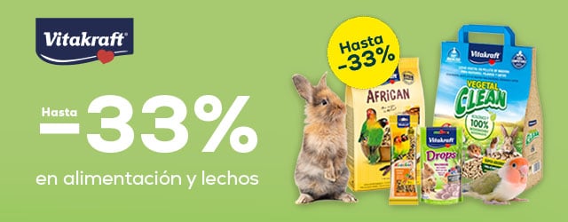Vitakraft: Hasta -33% en alimentación y lechos