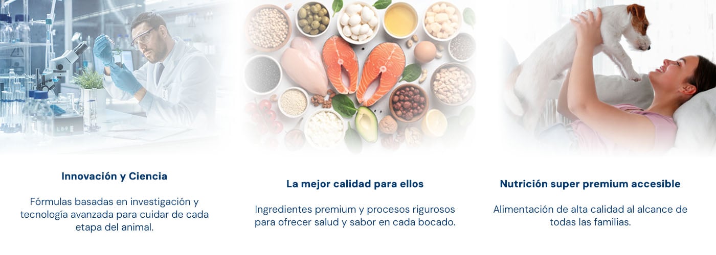 Puntos clave acerca de Nath: Nutrición súper premium accesible elaborada mediante investigaciones avanzadas con veterinarios y nutricionistas y desarrollada con los mejores ingredientes adaptándolos a las necesidades de cada animal.