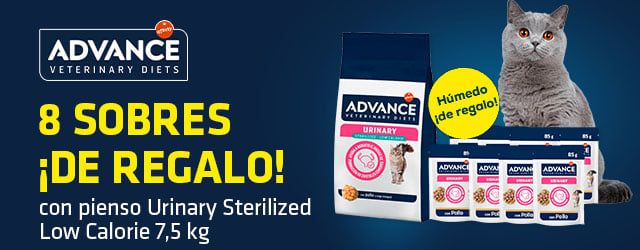 Advance Veterinary Diets: 8 sobres de húmedo  ¡de regalo! con pienso Urinary Sterilized Low Calorie 7,5 kg
