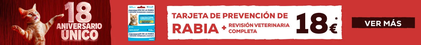 Servicio prevención de rabia más revisión veterinaria completa 18€