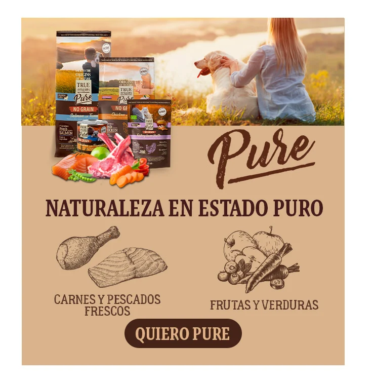 True Origins Pure: Naturaleza en estado puro con carnes y pescados frescos, frutas y verduras. 