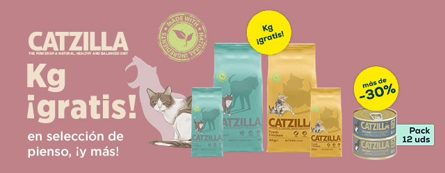 Catzilla: 2 Kilos gratis con pienso Adult Sterilised 6 kg, y más de -30% en selección de packs de húmedo 12 uds
