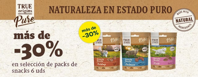 True Origins Pure: más de -30% en selección de packs de snacks 6 uds
