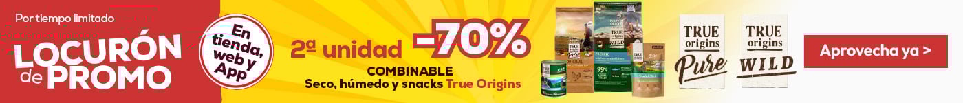 True Origins: -70% en la 2ª unidad de pienso, húmedo y snacks para perro