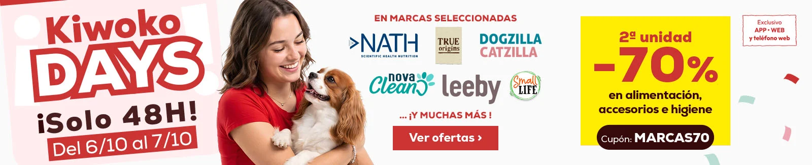 &iexcl;Kiwoko Days! -70% en la 2&ordf; unidad en  selecci&oacute;n de accesorio, alimentaci&oacute;n e higiene