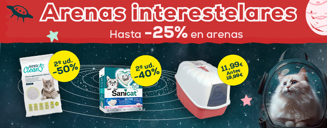 Arenas Top: -40% en la 2ª unidad en selección de arena Sanicat, Súper precio en arenero Minerva TK-Pet