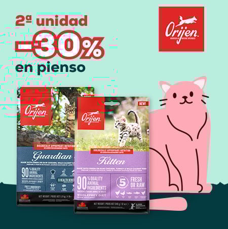 Orijen: Hasta -30% en la 2ª unidad en selección de pienso para gato