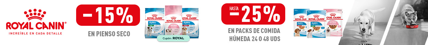 Royal Canin: -15% en selección de pienso y -25% en selección de packs de húmedo
