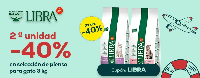 Libra: -40% en la 2ª unidad en selección de pienso para gato 3 kg