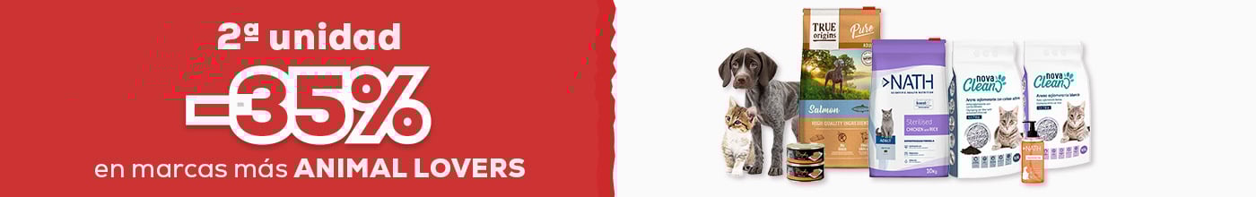 35% descuento en la segunda unidad en selección de las marcas más animal lovers