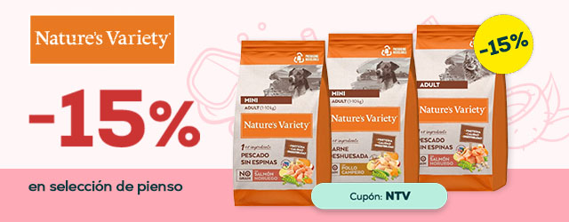 Nature's Variety: -15% en selección de pienso.