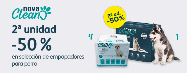 Nova Clean: -50% en la 2ª unidad en selección de empapadores para perro
