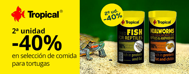 Tropical: -40% en la 2ª unidad en selección de comida tropical para tortugas