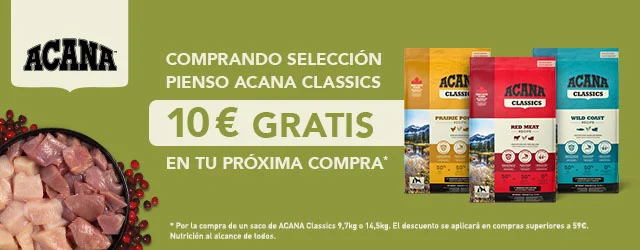 Acana: 10€ comprando selección de pienso Acana Classics