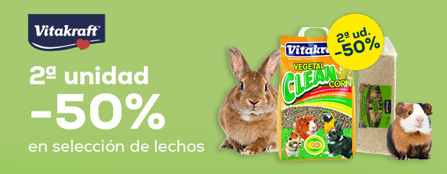 Vitakraft: -50% en la 2ª unidad en selección de lechos para roedores