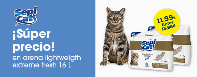 Súper precio en arena aglomerante para gato Sepicat Light Weight Extreme Fresh 16L