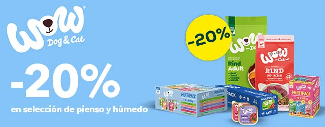 Wow Dog: 20% descuento en selección de pienso y comida húmeda para perro