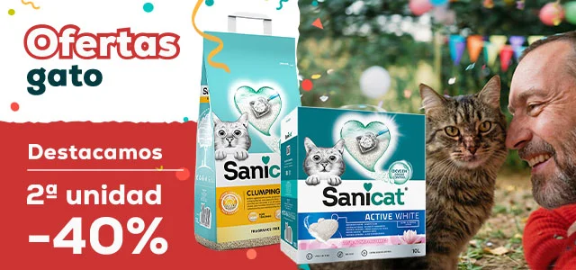 Sanicat: -40% en la 2ª unidad en selección de arena para gato