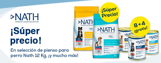 Nath - Súper precios en selección de pienso para perro 12 Kg; 8 +4 gratis en selección de comida húmeda