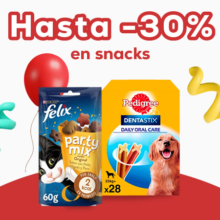 Snacks para perro y gato con hasta 30% descuento en sus marcas favoritas 