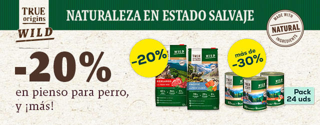 True Origins Wild: -20% en pienso para perro, y más de -30% en selección de packs de húmedo para perro 24 uds