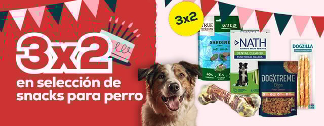 3 x 2 en selección de snacks para perro