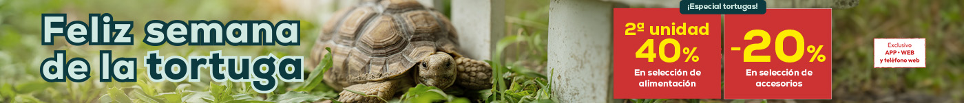 Feliz semana de la tortuga: -40% en la 2ª unidad en selección de alimentación y -20% en selección de accesorios