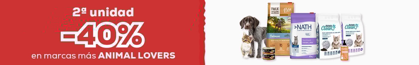 40% descuento en la segunda unidad en selección de las marcas más animal lovers