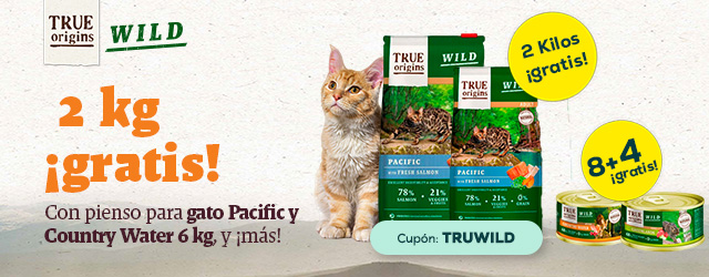True Origins: kg gratis en pienso para gato; 8 + 4 gratis en selección de packs de húmedo 12 uds.