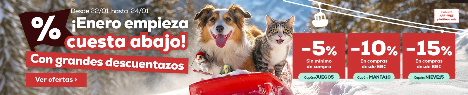 15% descuento en compras superiores a 69&euro; o 10% descuento en compras superiores a 59&euro; o 5% descuento sin m&iacute;nimo de compra