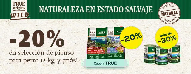 True Origins Wild: -20% en selección de pienso para perro 12 kg, más de -30% en selección de packs de húmedo par aperro 24 x 400g